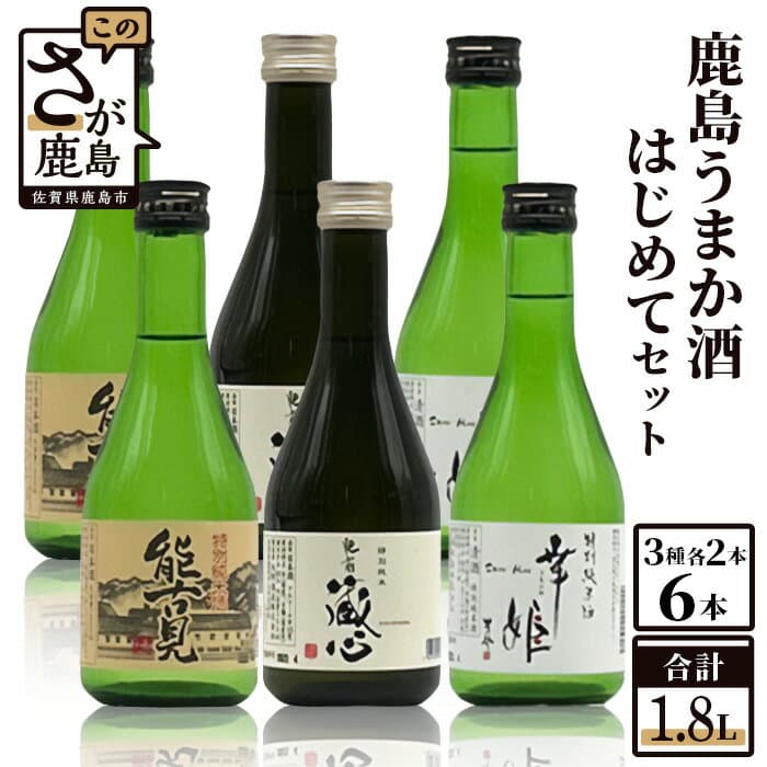 【ふるさと納税】鹿島 うまか酒 はじめてセット 各300ml×6本 ミニサイズ 詰め合わせ 『幸姫 特別純米』『肥前蔵心 特別純米』『能古見 特別純米』 お酒 酒 アルコール ギフト 贈答 九州 日本酒 飲み比べ 佐賀県 鹿島市 送料無料 B-403