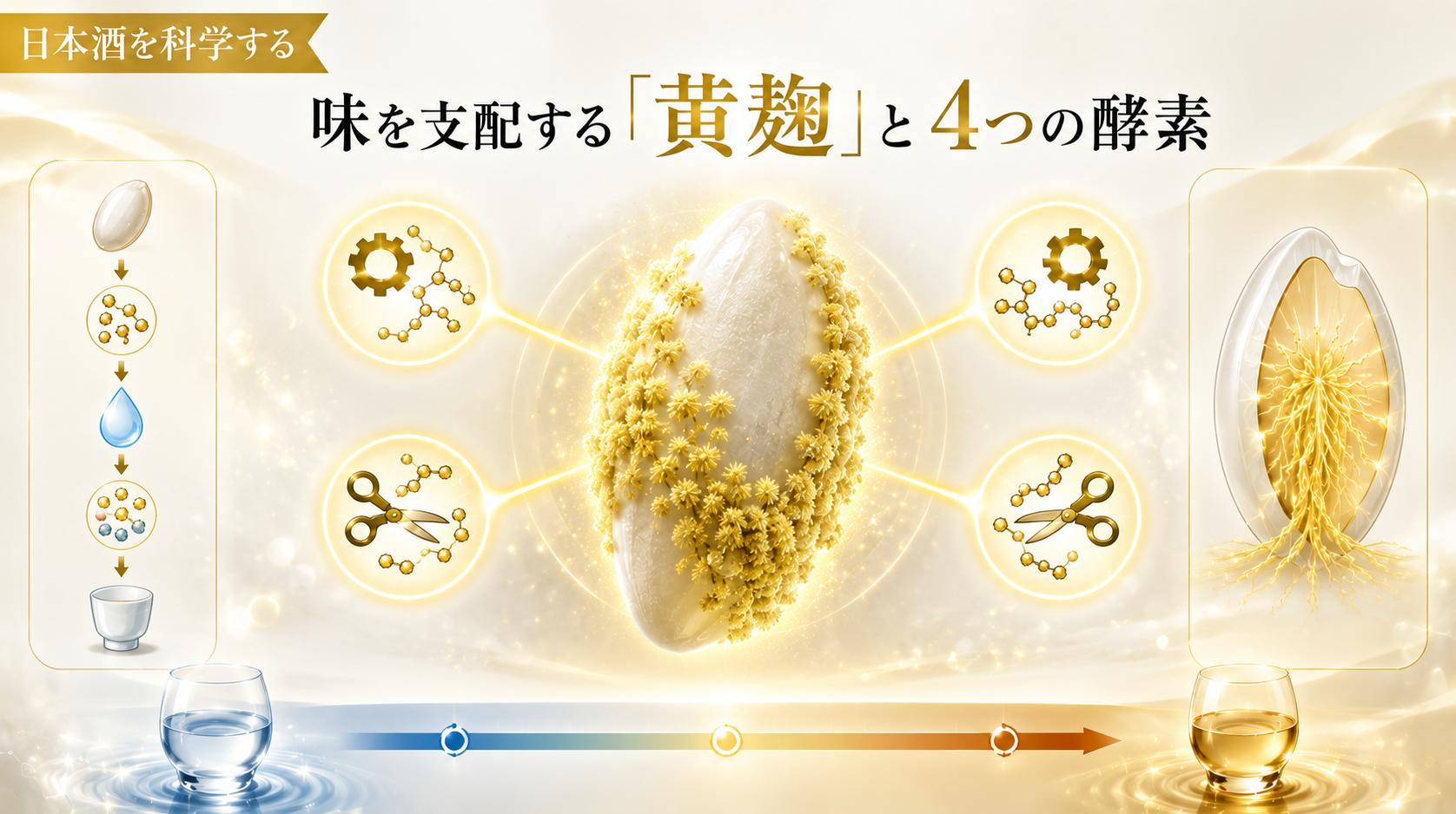 【酒造りの要】日本酒の味を支配する「黄麹」と4つの主要酵素のディープな科学