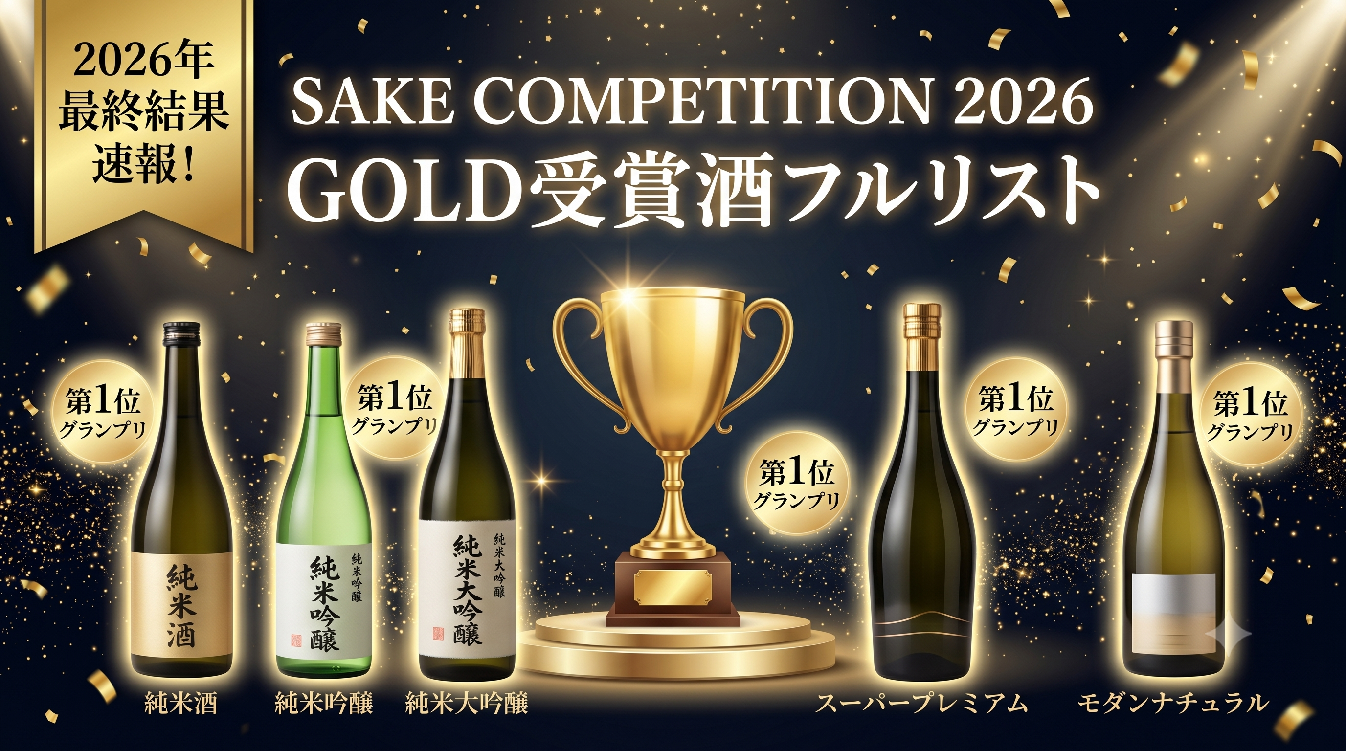 【SAKE COMPETITION 2026】市販酒世界一が決定!結果発表・GOLD受賞酒フルリスト