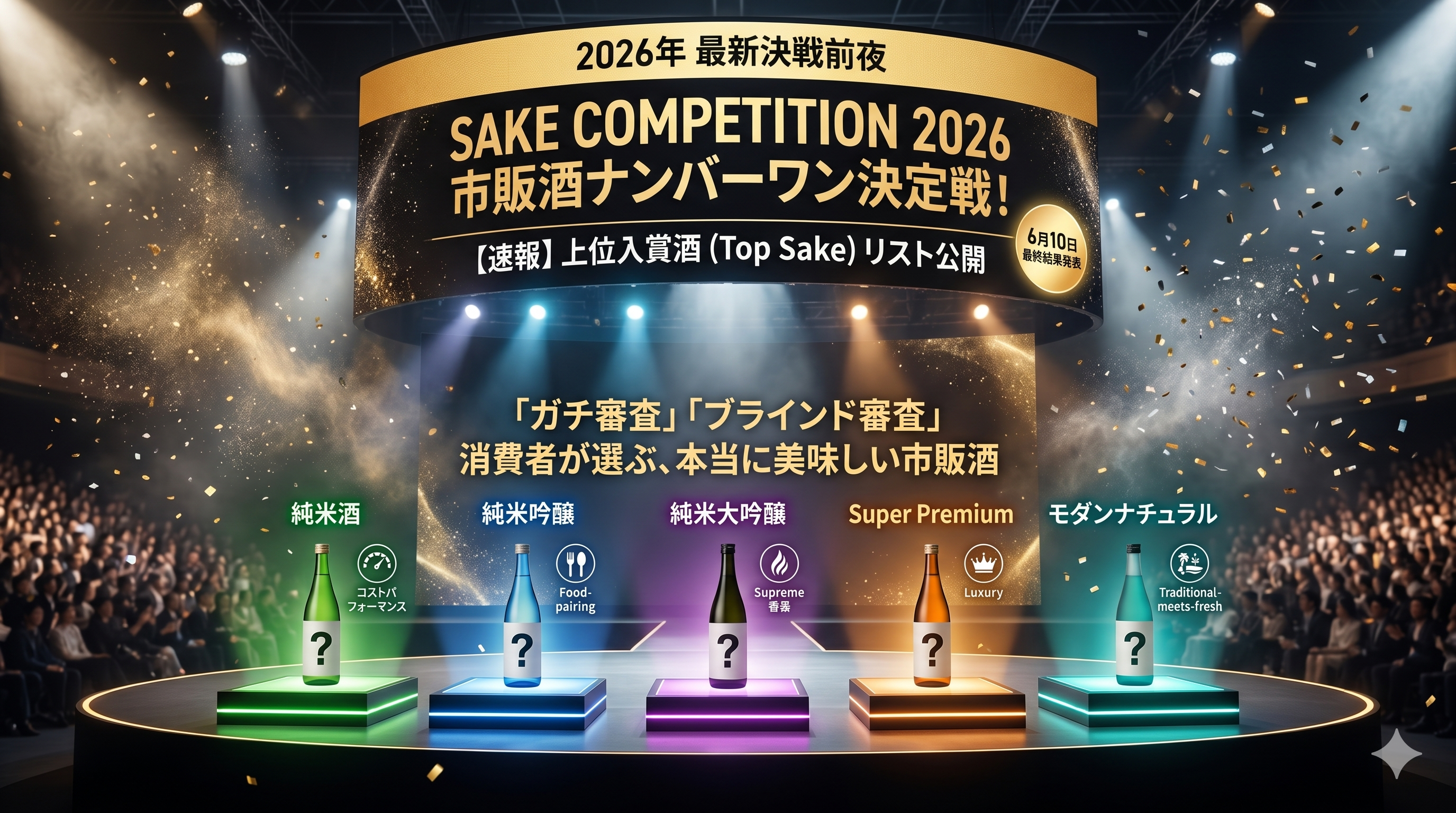 【SAKE COMPETITION 2026】6月10日いよいよ最終結果発表！市販酒世界一の栄冠に輝く「上位入賞蔵・酒」フルリスト